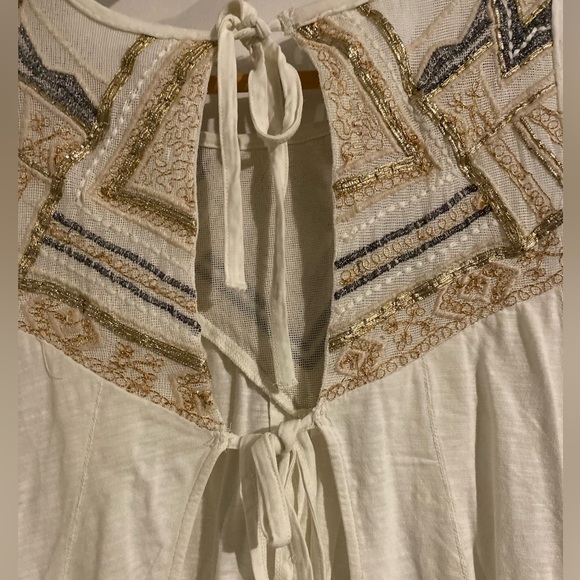 Free People Embroidered Tie Cutout Back Tank - Picture 4 of 7